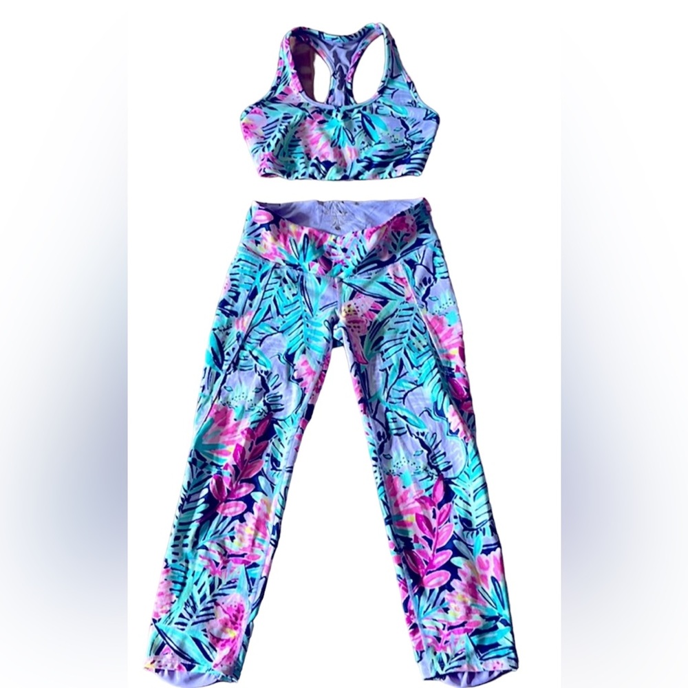 Lilly Pulitzer LUXLETIC leggings and bra set size XS like new!
